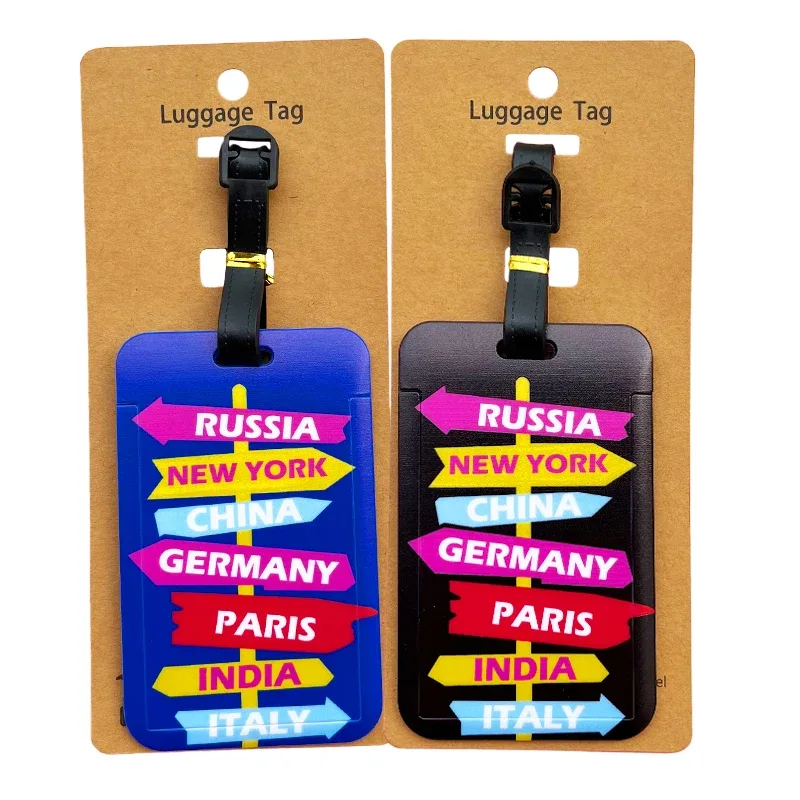 étiquettes de bagage de voyage portables, porte-adresse d'identification de valise, étiquettes d'embarquement 