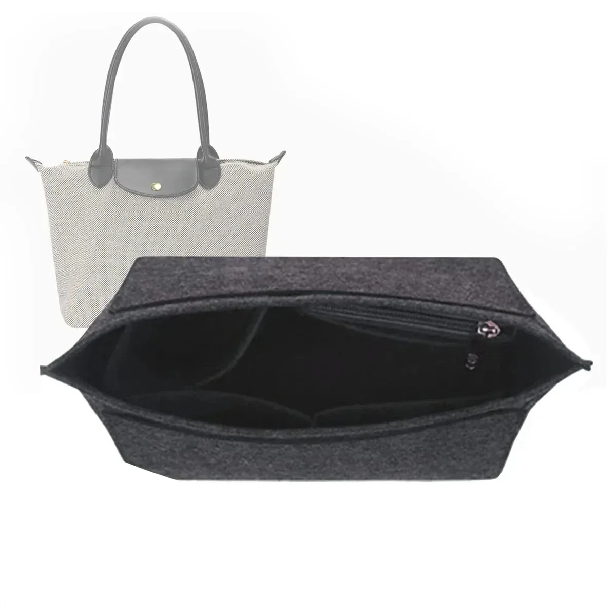 organisateur de sac à main, organisateur de sac à main en feutre multi-poches, organisateur de sac fourre-tout pliant pour insérer l'organisateur de portefeuille pour sac à main