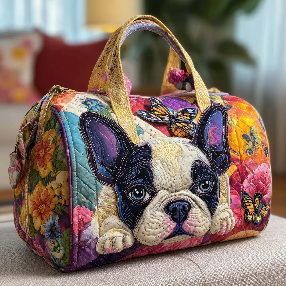 sac de voyage matelassé à bandoulière, matelassage 3d, grande capacité, sac à main pour courtes distances, sacs fourre-tout, motif animaux