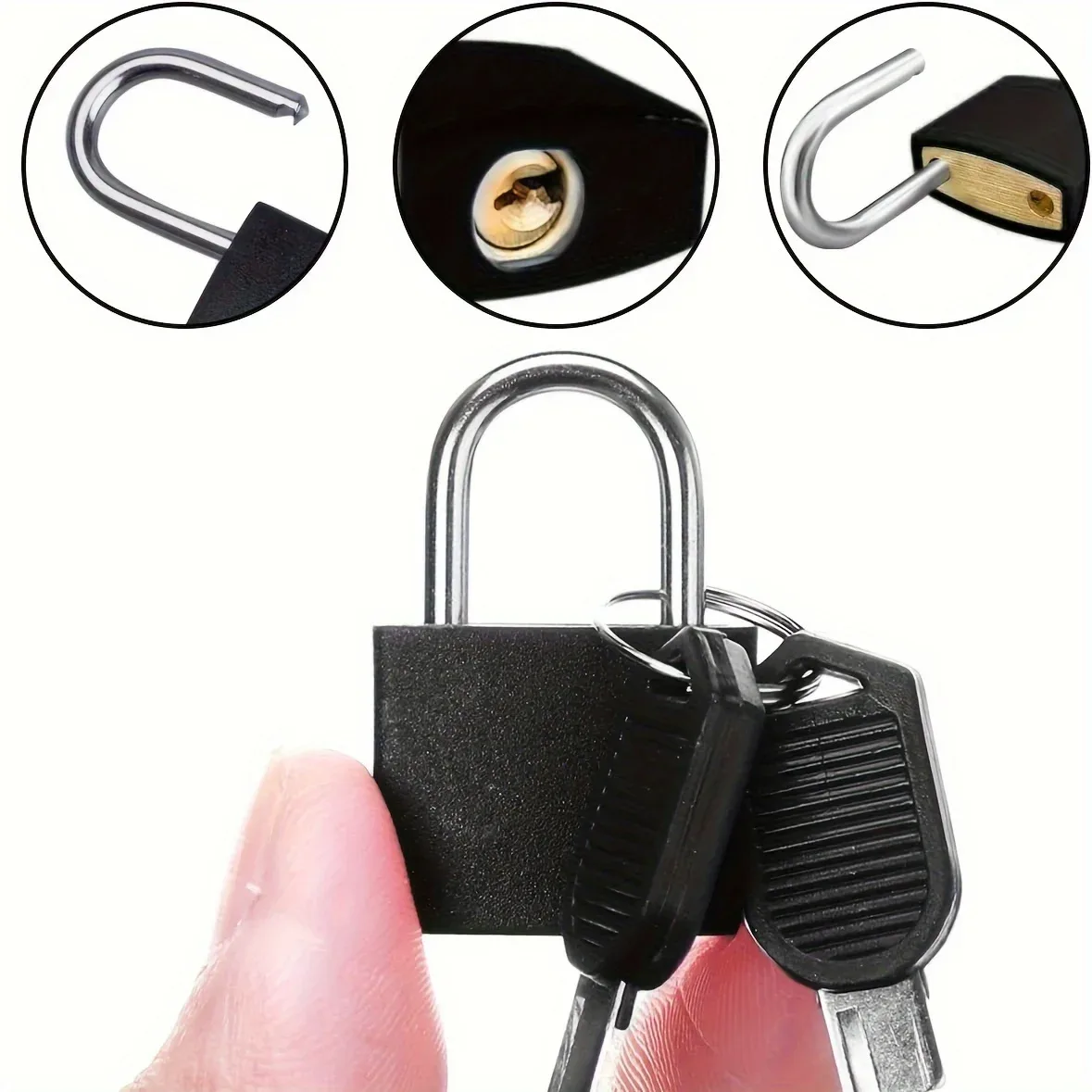 mini cadenas coloré avec 2 clés, petit cadenas pour valise, sac à bagages, tiroir, armoire, sac à dos, 3/6 pièces