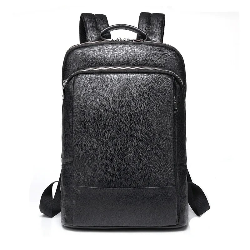 sac à dos en cuir véritable pour homme, 100% naturel, sac de voyage d'affaires, sac mince pour ordinateur portable, chargement usb, sac à dos antivol pour l'école