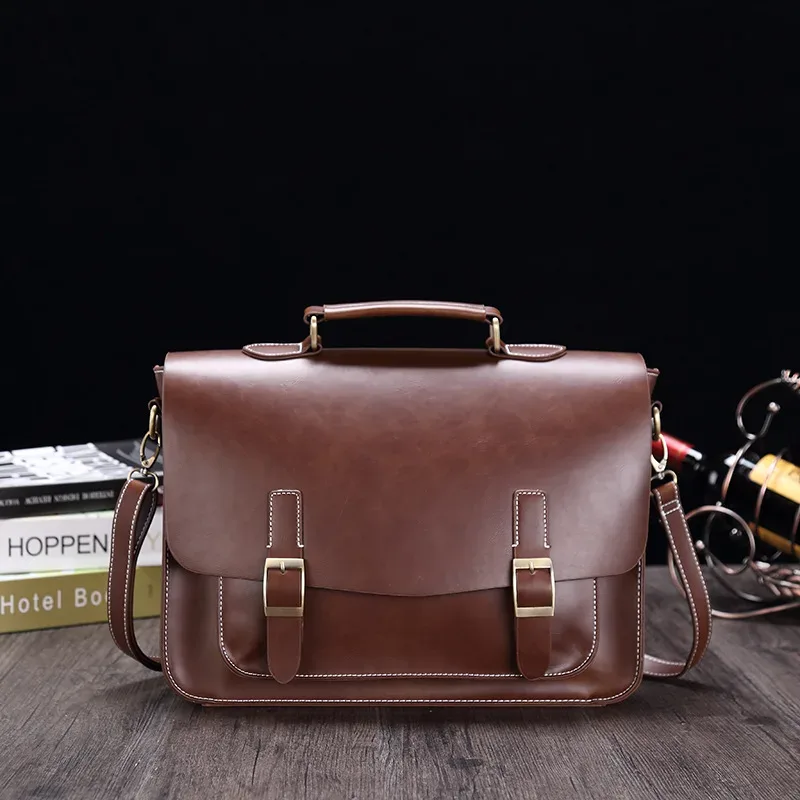 gumst-sac à main en cuir pu pour homme, sacoche de voyage, fourre-tout d'affaires, décontracté, à bandoulière