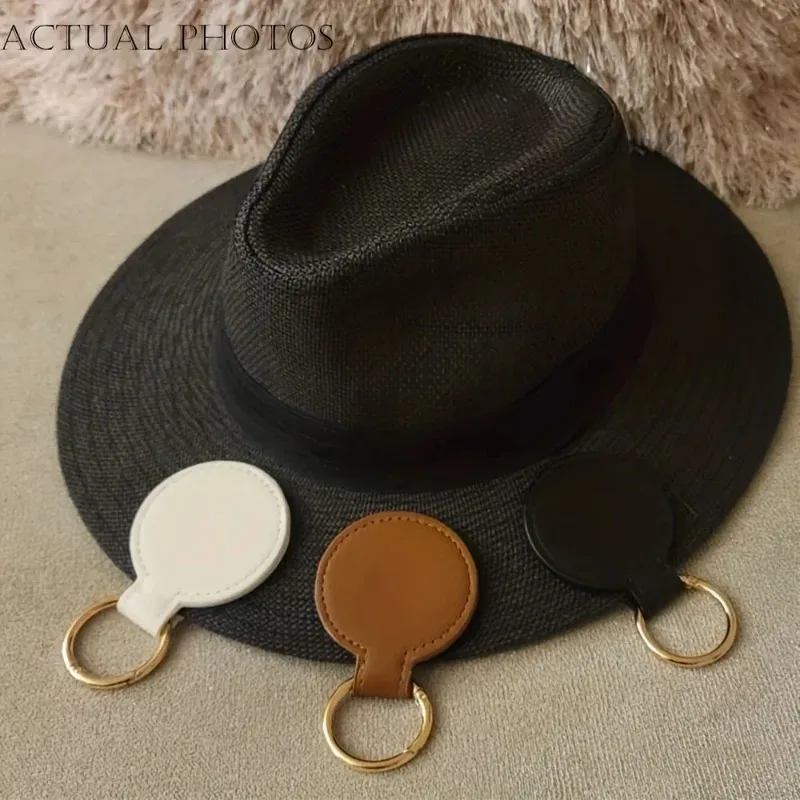 1 pièce de pince magnétique pour chapeau, support de chapeau à clipser sur un sac à main, sac à dos, bagage, pince de maintien pour chapeau en cuir pu, accessoires de voyage.