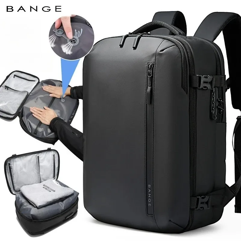 bange nouveauté continuer 40l extensible intégré pompe de compression sous vide hommes étanche voyage sac à dos de compression sous vide