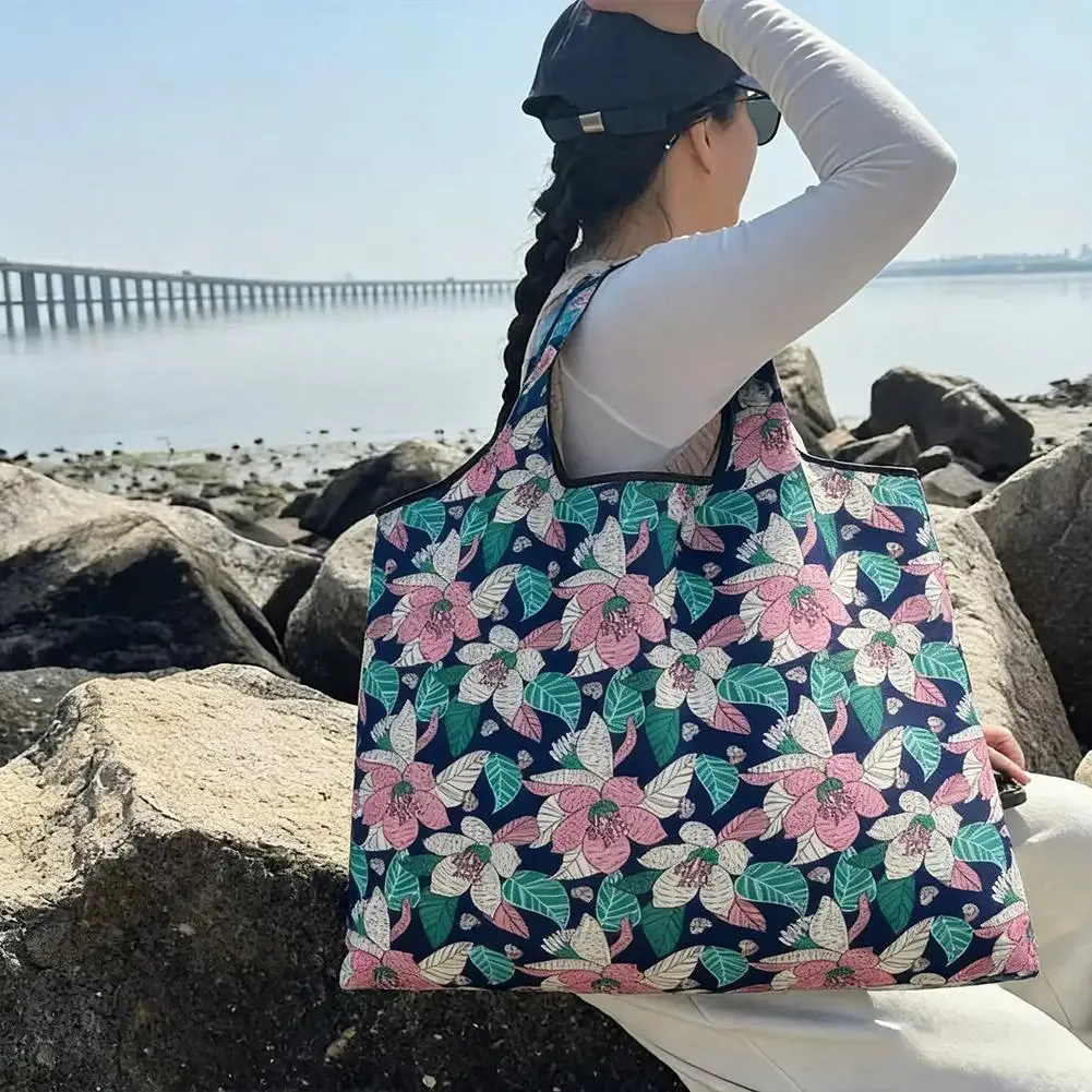 sac de courses de grande capacité, sac fourre-tout réutilisable écologique, sac à bandoulière décontracté à la mode, sac à main pour les voyages, les courses et l'usage quotidien
