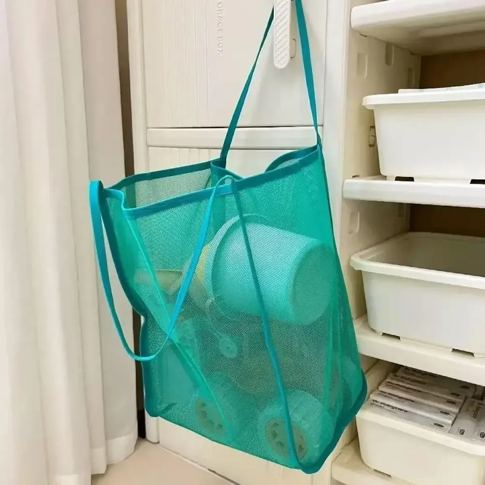 sac en maille transparente, sac de plage de grande capacité, sac à main organisateur polyvalent, sac de rangement pour cosmétiques et articles de toilette pour la piscine