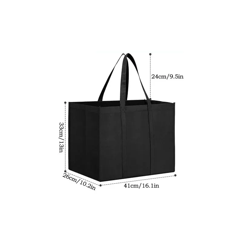 sacs de courses réutilisables noirs, sacs de courses pliables, ensemble de rangement polyvalent