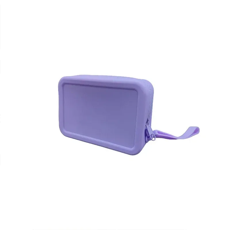 trousse de maquillage en silicone, sac de rangement de voyage, pochette pour clés portable de grande capacité