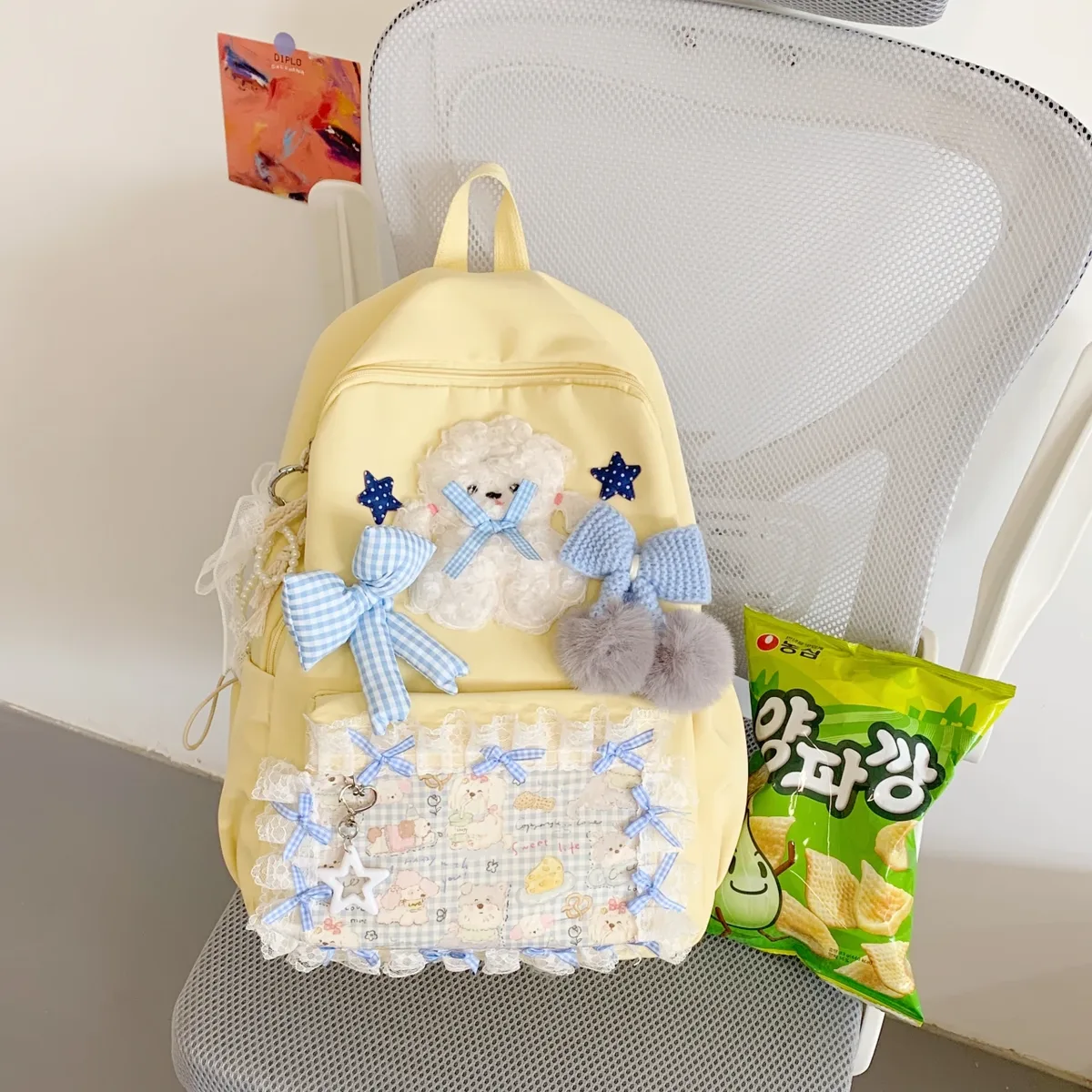 sacs à dos de dessin animé mignon, sacs d'école kawai de style japonais pour adolescentes, sacs de loisirs ou de voyage de grande capacité, grands sacs de livres