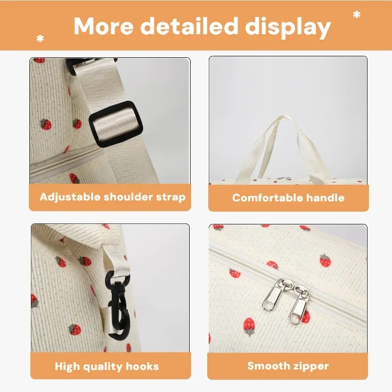 sac fourre-tout de voyage en velours côtelé, sac de voyage de grande capacité avec compartiment à chaussures, sacs de sport et de fitness pour femmes