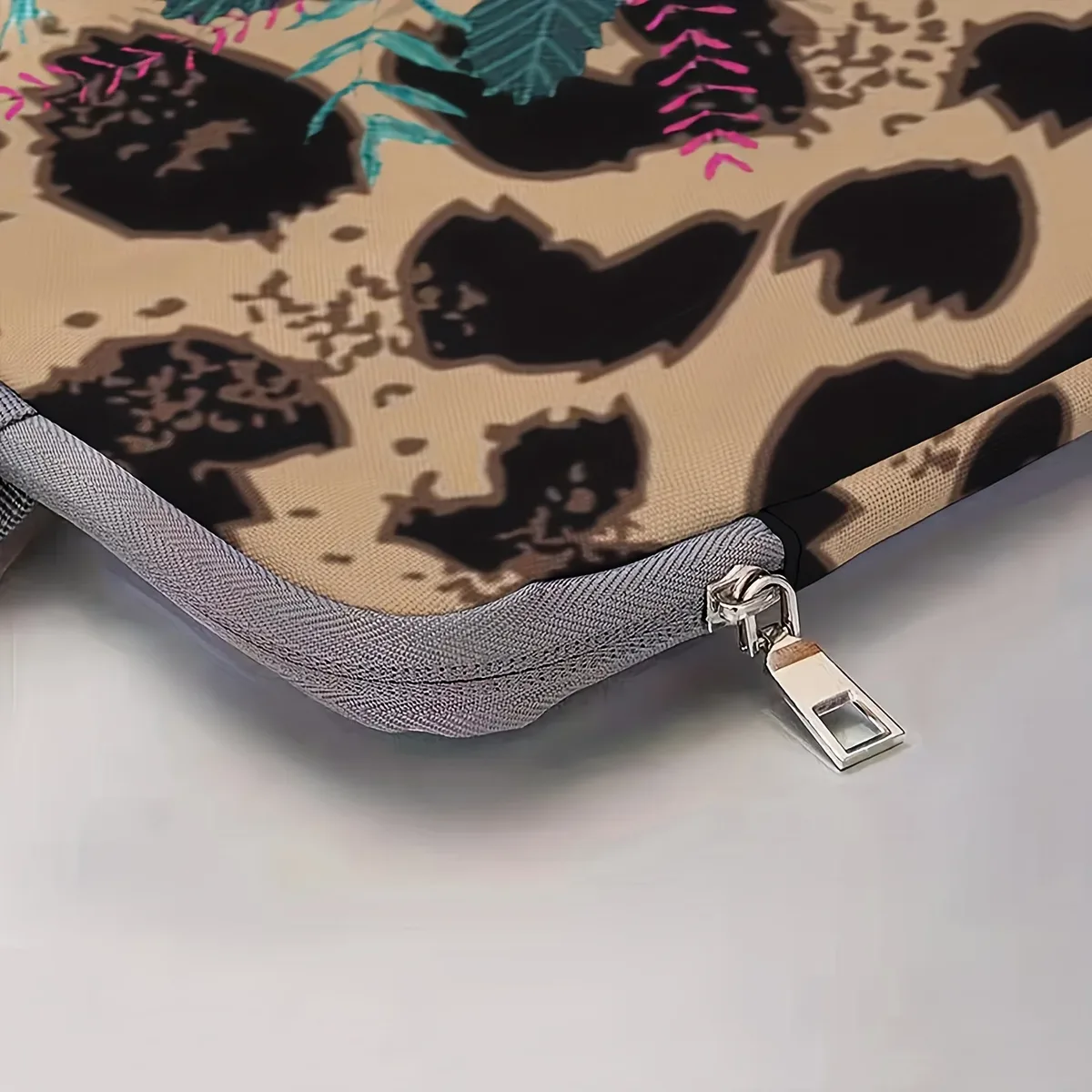 ensemble unique, deux styles, sacoche pour ordinateur portable et porte-documents à motif de tigre, adapté aux ordinateurs portables de 14 pouces.