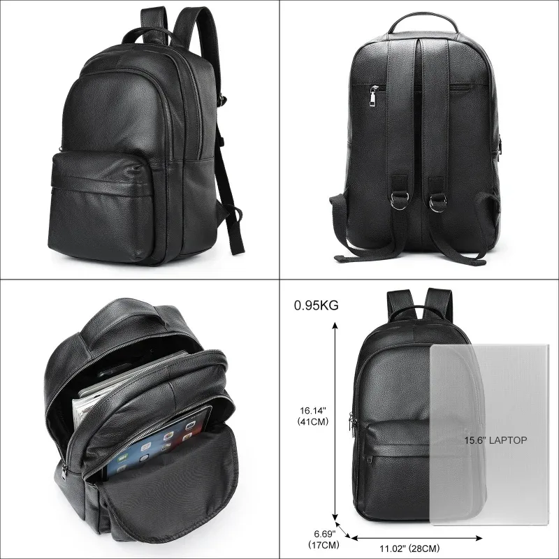 sac à dos décontracté en cuir de vachette pour homme, grande capacité, véritable, extérieur, moto, nouveau