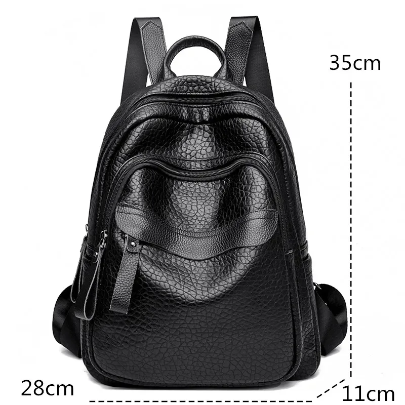 sac à dos classique de luxe en cuir de vachette pour femme, sac de voyage tendance, sac d'école pour filles, mochilas feminina