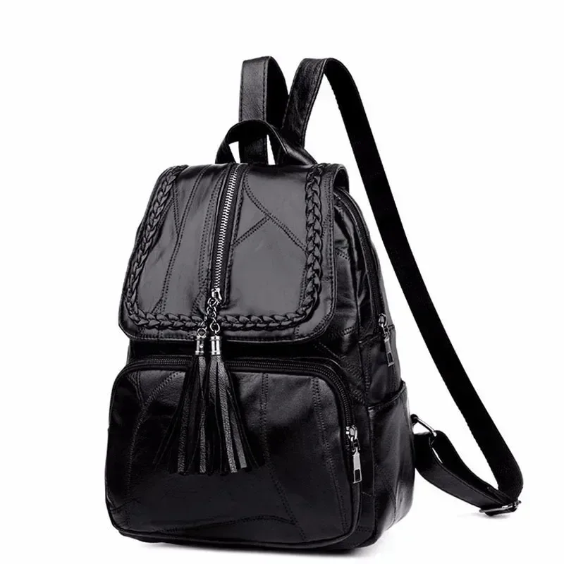 sacs à dos en cuir de haute qualité pour femmes, sac à dos de voyage de grande capacité, sacs d'école pour adolescentes, sac à bandoulière