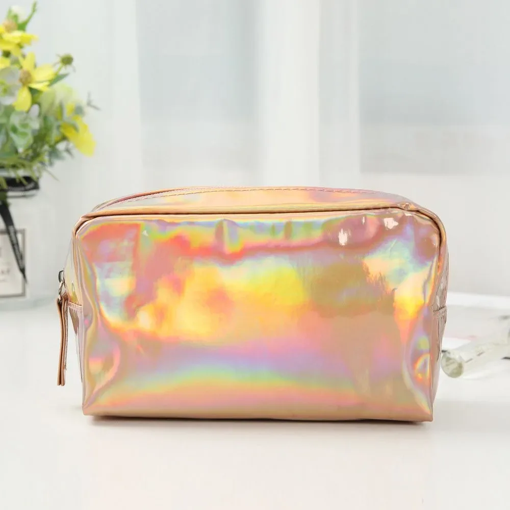 sac de toilette portable couleur unie, grande capacité, imperméable, pour maquillage, cadeau, voyage