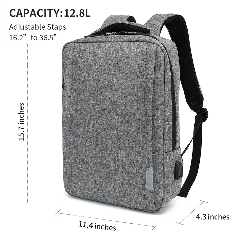 femmes hommes oxford simple sac à dos 16 pouces pochette d'ordinateur collège école étudiant livres sacs étanche usb charge voyage sacs à dos