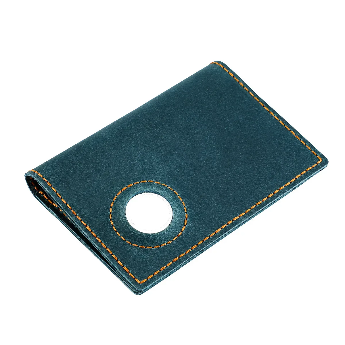 crazy horse – portefeuilles de suivi en cuir, porte-passeport, couverture de passeport pliable en cuir véritable avec fente airtag, indispensable pour le voyage