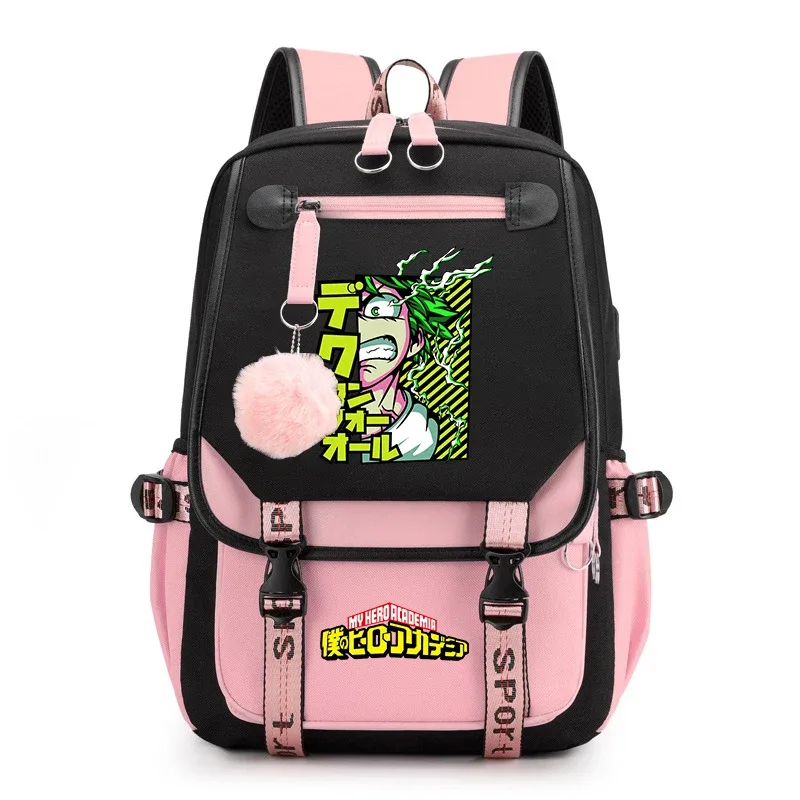 sac à dos d'étudiant imprimé my hero academia, léger et décontracté, pour filles, pour l'école et les voyages