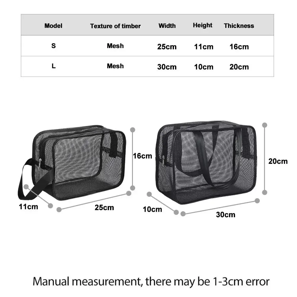 sac de rangement de douche en maille pliable, fourre-tout, sac de maquillage, grande capacité, trousse de toilette de voyage portable, trousse de natation