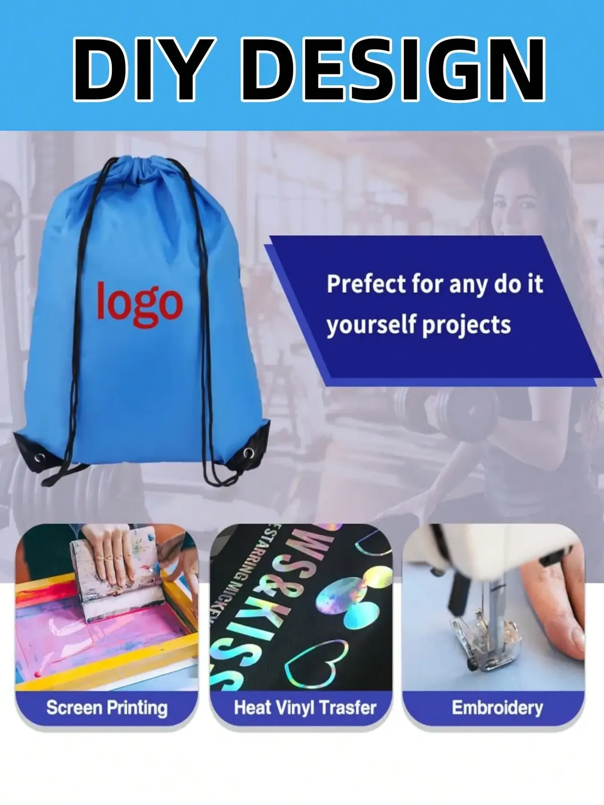 sacs à dos à cordon de serrage 1-10 couleurs, fourre-tout de rangement en polyester, sac à cordon en vrac pour le sport, la salle de sport, les voyages, la natation