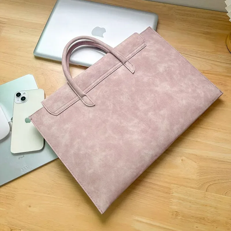 sac fourre-tout élégant en cuir pu rose pour ordinateur portable, sac à main de travail à poignée supérieure avec fermoir floral pour femme, usage quotidien au bureau