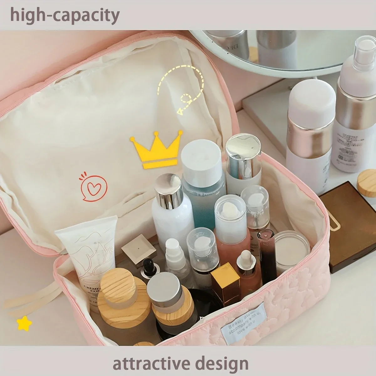 ins style – trousse de maquillage couleur bonbon, nouvelle sac de luxe léger pour femmes, sac de rouge à lèvres portable de voyage, trousse de toilette de rangement de cosmétiques