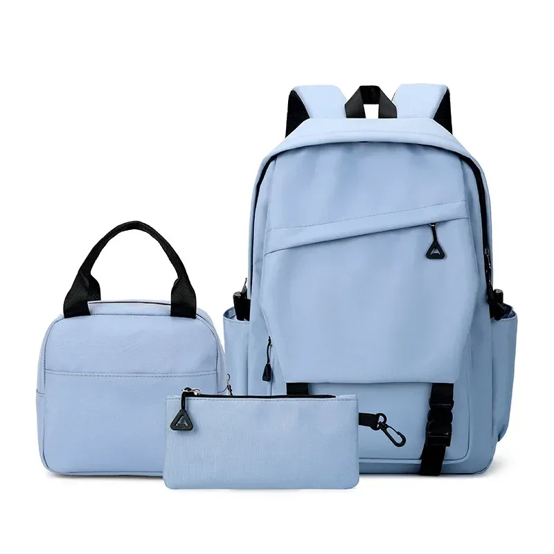 lot de 3 sacs à dos pour étudiants, sacs d'école pour garçons et filles, sacs fourre-tout pour adolescents, hommes et femmes, pochette, sacs à dos en nylon, sacs de voyage