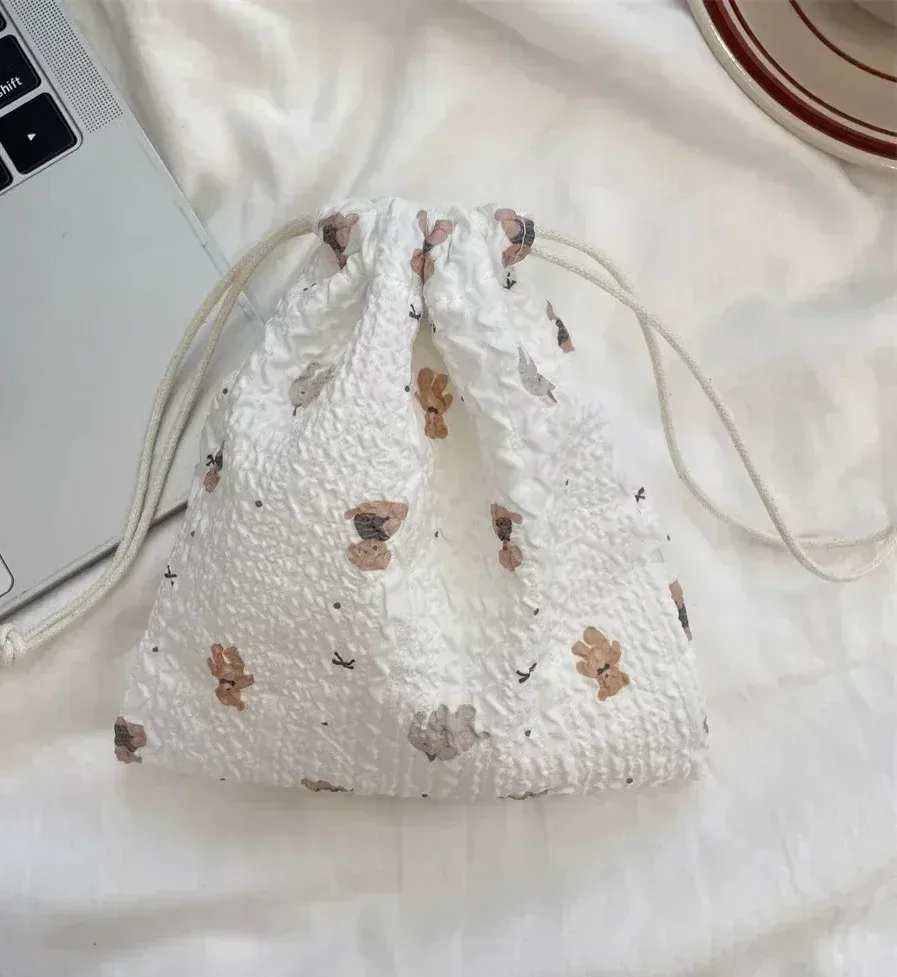 sac à cosmétiques de proximité de dessin animé pour femmes, pochette wstring, grands sacs d'évaluation de maquillage, poudres cosmétiques coréennes, trousse de beauté de toilette mignonne