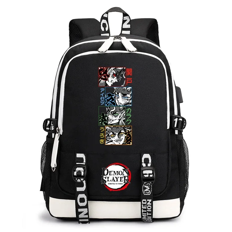 sac à dos demon slayer anime pour l'école, sac à dos léger avec port usb pour garçons, filles, enfants, étudiants