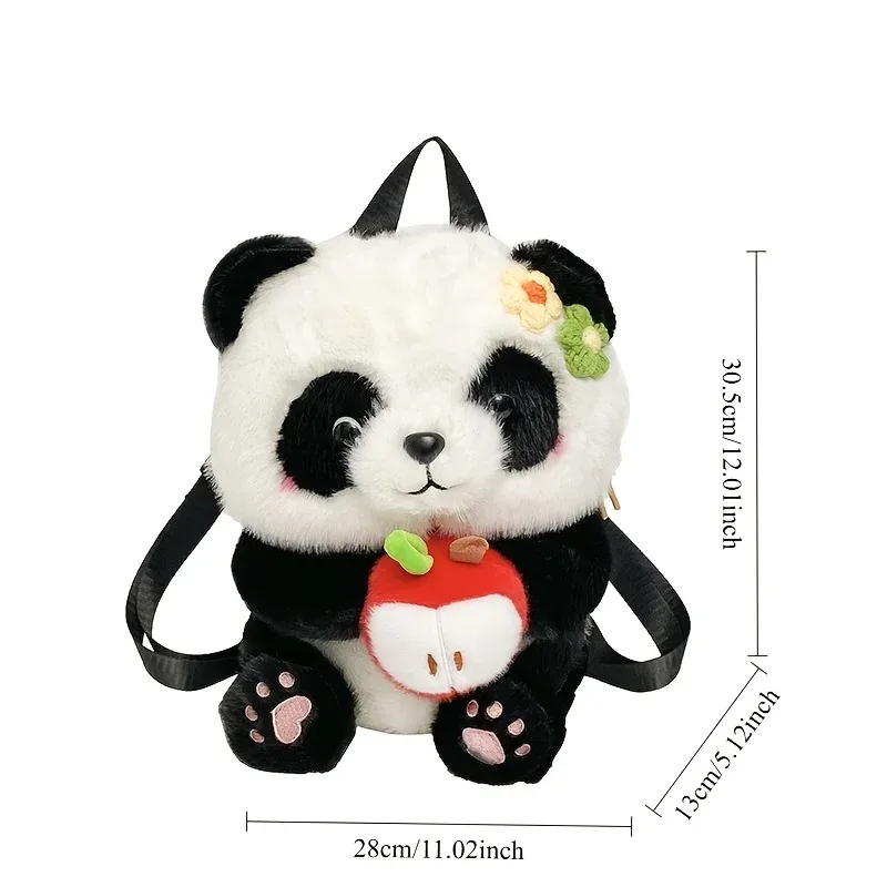 sac à dos en peluche panda mignon et pratique - mini sac de voyage pour filles avec motif de dessin animé