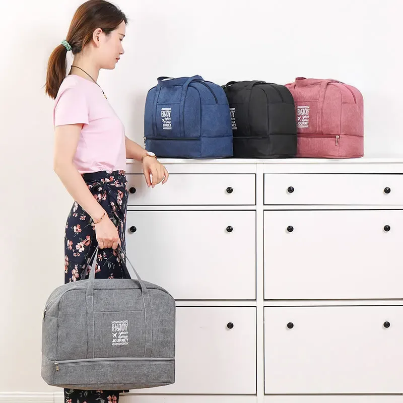 sac de sport de grande capacité pour yoga, gym, paquet de week-end, sacs à bagages, sac à main de voyage oxford pour femmes et hommes, organisateur d'emballage