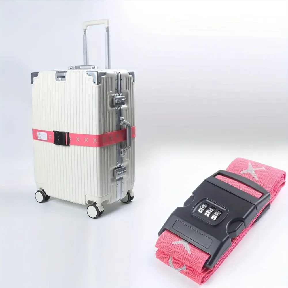 sangle de bagage portable légère multicolore avec verrouillage par mot de passe, sangle d'emballage lumineuse, sangle de bagage réfléchissante, verrouillage par mot de passe