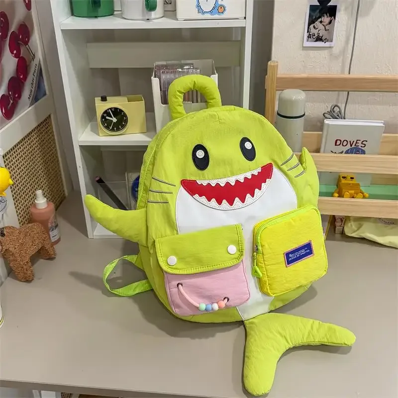 sac à dos fashion shark, grande capacité, sac à dos de voyage, sac d'école pour étudiants, sac à dos décontracté, sac multi-poches pour les trajets quotidiens, unisexe, sportif