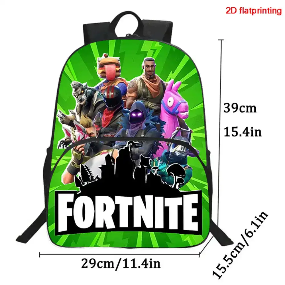 sac à dos de dessin animé fortnite avec poche avant et trousse à crayons 2 pièces - ensemble scolaire pour garçons et filles de 5 à 8 ans, cadeau de rentrée scolaire