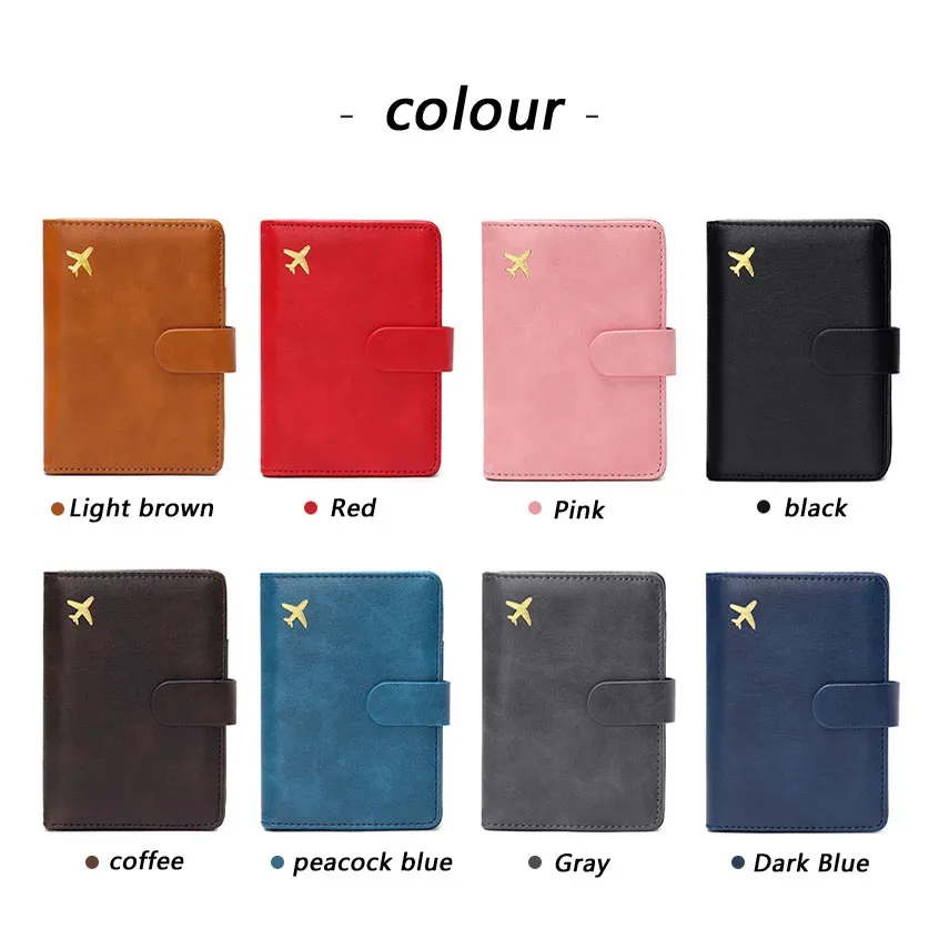 ensemble de voyage anti-vol rfid en cuir pu comprenant un porte-passeport et un porte-cartes de crédit, sac de passeport pour hommes et femmes, accessoires de voyage