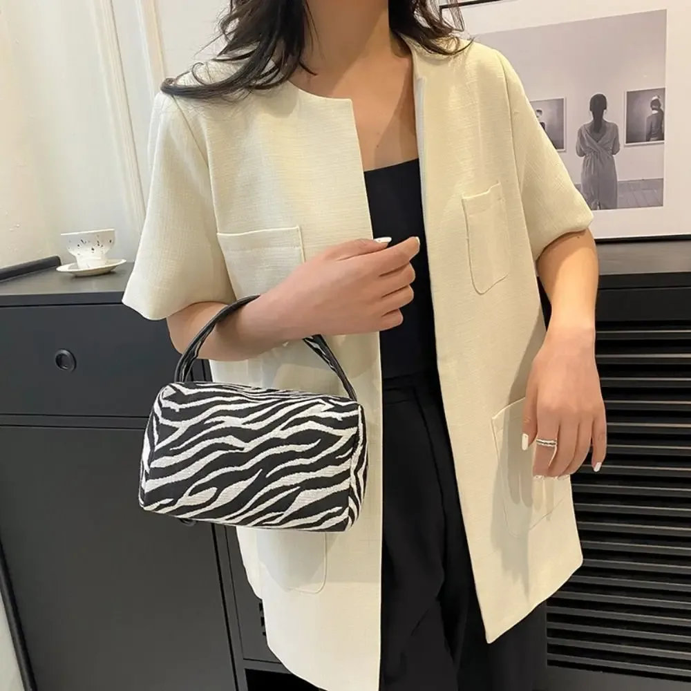 pochette de maquillage portable tendance motif léopard, grande capacité, avec fermeture éclair, pour femmes, organiseur de maquillage, trousse de toilette, sac à main en toile, sac oreiller