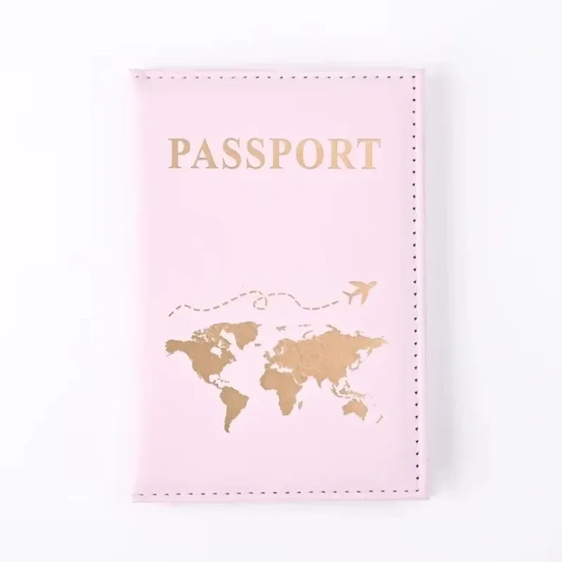 étui porte-passeport de voyage pour femmes et hommes, housse de protection en pu pour passeport, lettre imprimée, carte d'identité, porte-passeport, sacs à clip