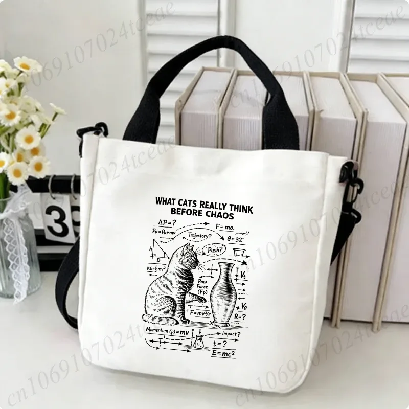 sac fourre-tout amusant à imprimé physique de chat pour femme, sac à bandoulière décontracté, sac à main vinta