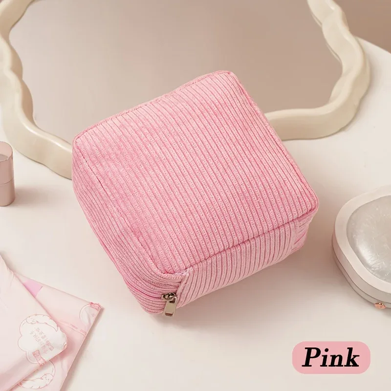 sac de rangement pour serviettes hygiéniques 2026 en tissu peluche épais, mini pochette de rangement portable pour serviettes hygiéniques, grande capacité, organisateur