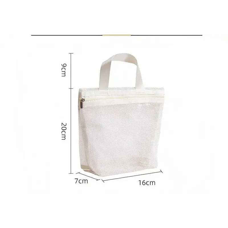 sac de rangement en maille homfish pour maquillage et articles de toilette, sac à main portable de voyage, organiseur suspendu pour accessoires de douche et de toilette