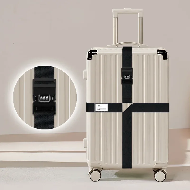 sangles à bagages avec cadenas à combinaison, sangles épaissies pour valises et chariots, sangles à cadenas à combinaison pour voyages internationaux