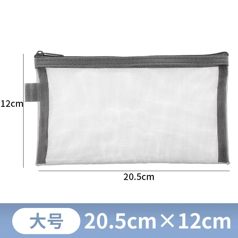sacs à cosmétiques de voyage en maille transparente simple, sac de rangement cosmétique, étui à crayons à fermeture éclair transparente, poudres de maquillage en nylon, portable, nouveau