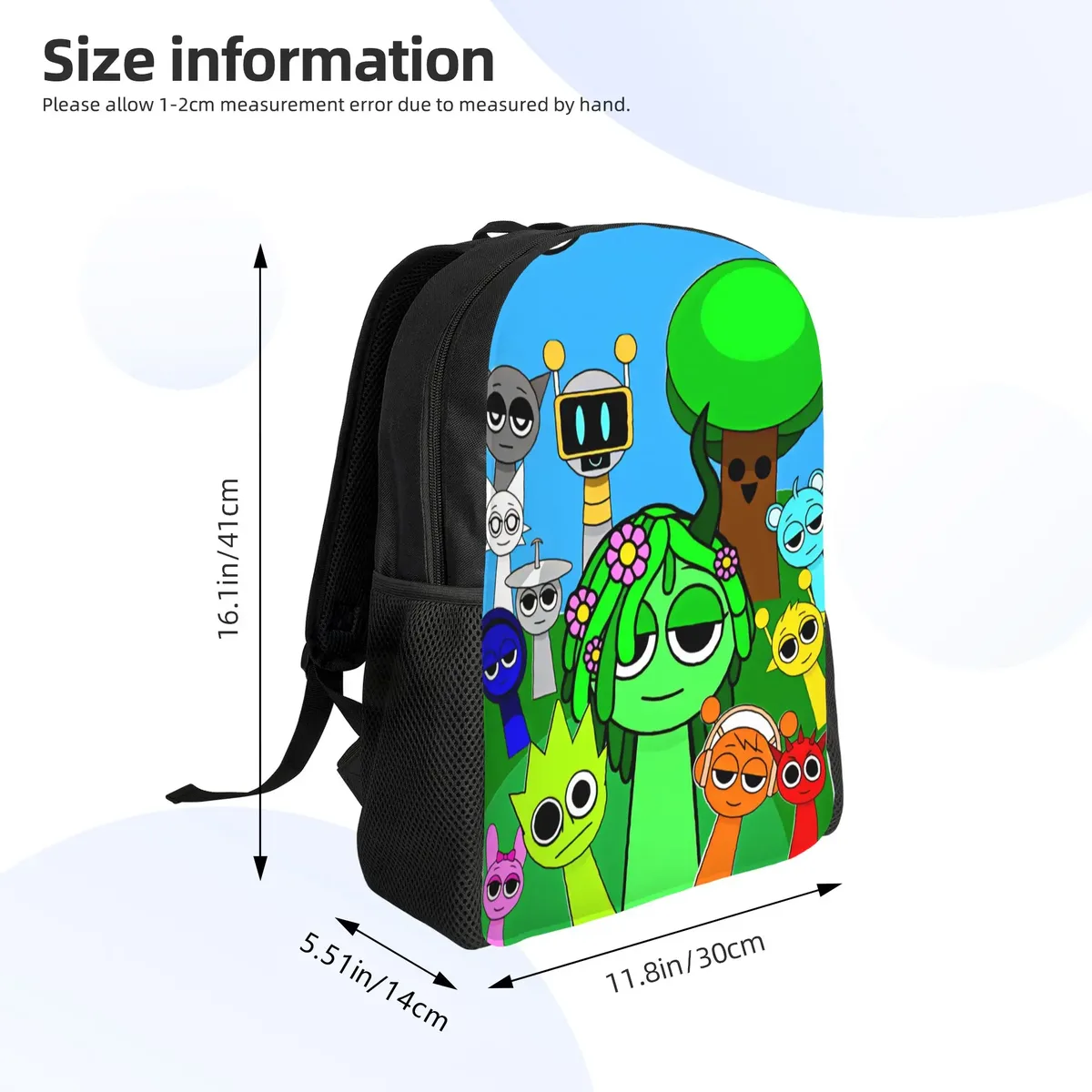 sac à dos de voyage all my sprunkis game, sacs d'école unisexes mignons, sac à dos souple de haute qualité
