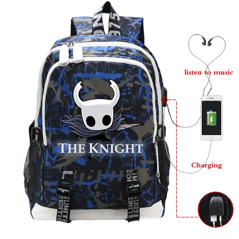 garçons filles creux chevalier cartable enfants sac à dos jeu de dessin animé usb grande capacité portable sac à dos étudiants sacs de voyage cadeau