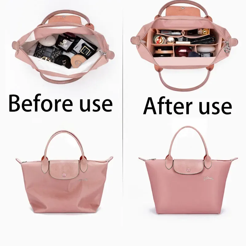 sac à insérer en feutre adapté au sac à main longchamp, sac de doublure en tissu feutré, sac de maquillage, support de voyage, organisateur de sac à main portable