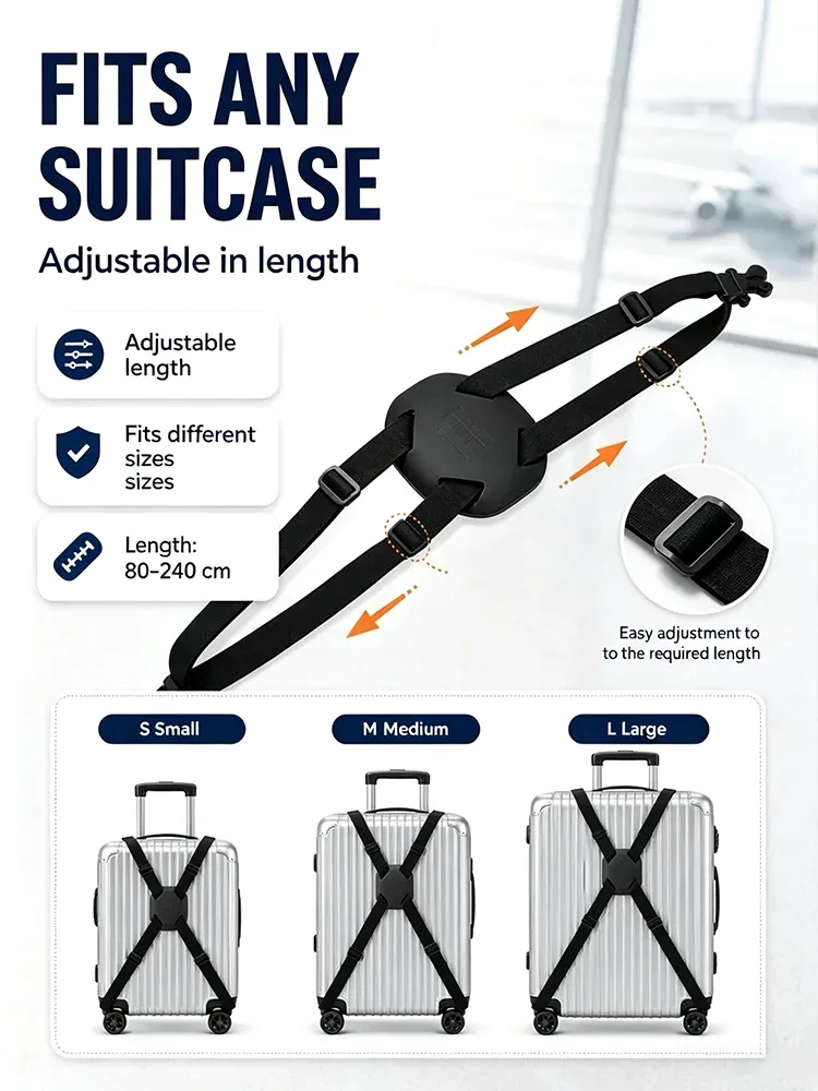 sangle de bagage réglable, ceinture de fixation élastique pour valise, sangle de fixation robuste pour bagages enregistrés