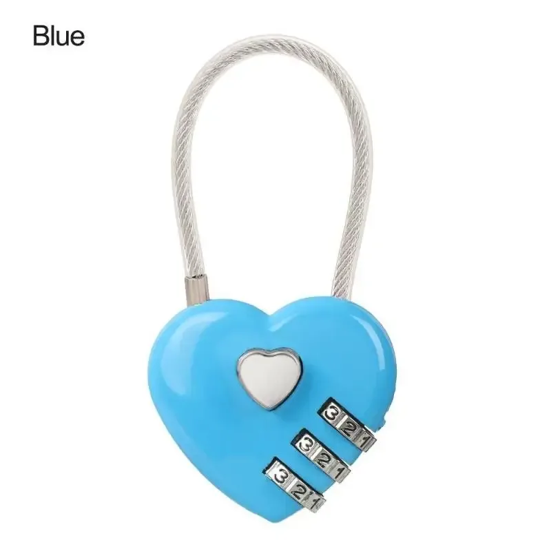 cadenas réinitialisable à 3 chiffres en forme de cœur, cadenas à code pour bagages d'extérieur, cadeau de la saint-valentin
