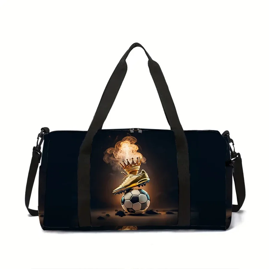 grand sac de voyage flame football, sac fourre-tout multifonctionnel, sacs à main imperméables, sacs de sport pour garçons/filles, sac de fitness pour enfants