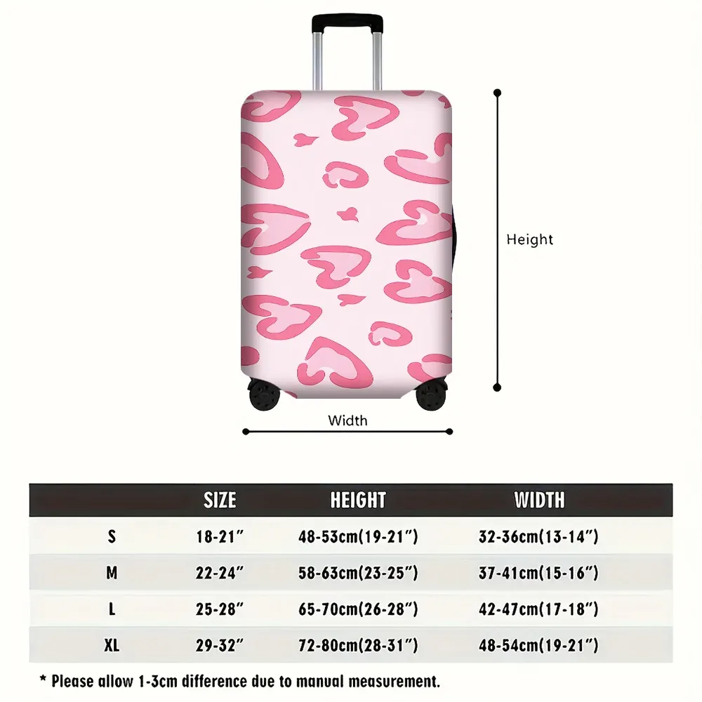 1 housse de bagage à motif abstrait rose pour bagages de 18 à 32 pouces ; accessoires de voyage anti-poussière et élastiques pour une protection efficace