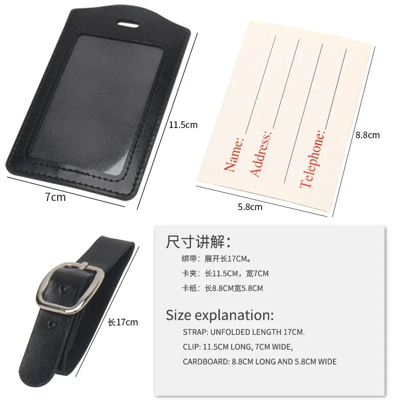 étiquette de bagage créative en cuir épais pour carte d'embarquement d'avion, étiquette de bagage pour valise de voyage, étiquette de bagage mignonne, étiquette nominative et d'adresse